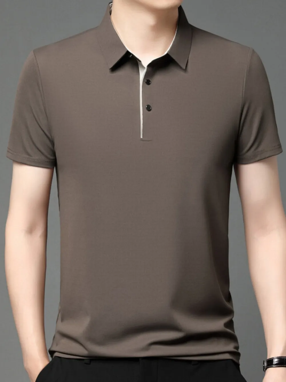 Men's Plus Size Button Detail Short Sleeve Polo