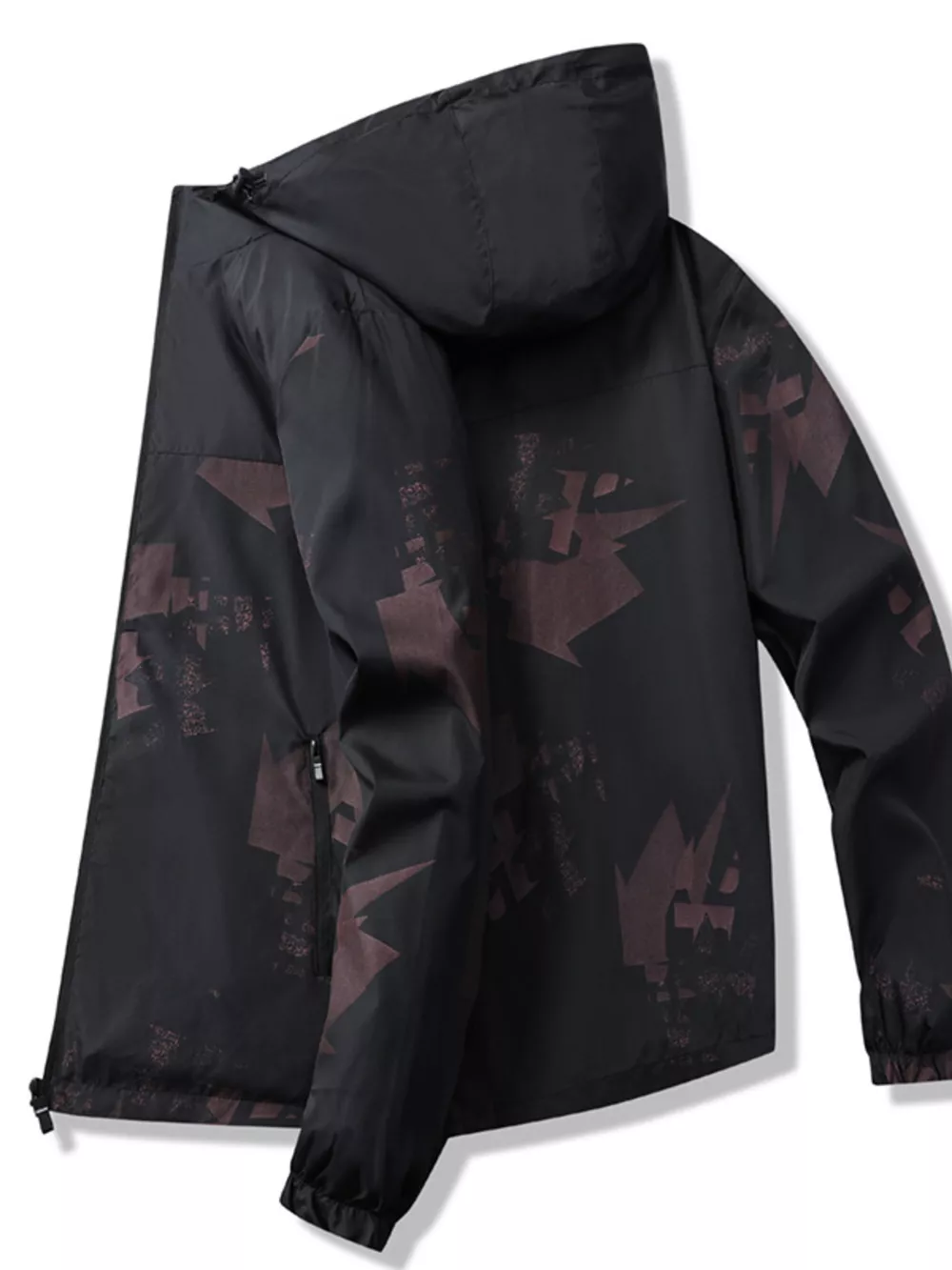 Men's Plus Size Lightweight Hooded Windbreaker Jacket, image 7