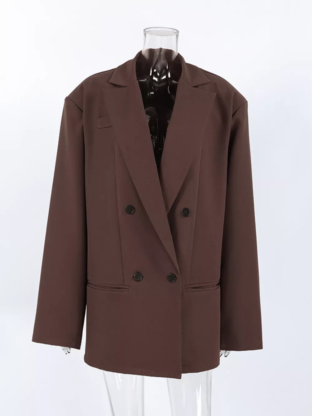 Double-Breasted Lapel Collar Blazer, image 6