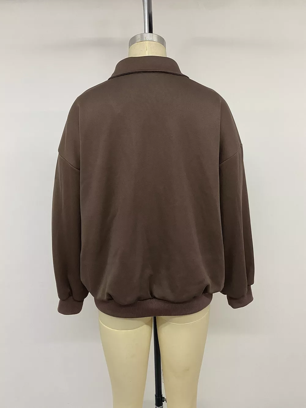 Polo Collar Dropped Shoulder Sweatshirt, image 13