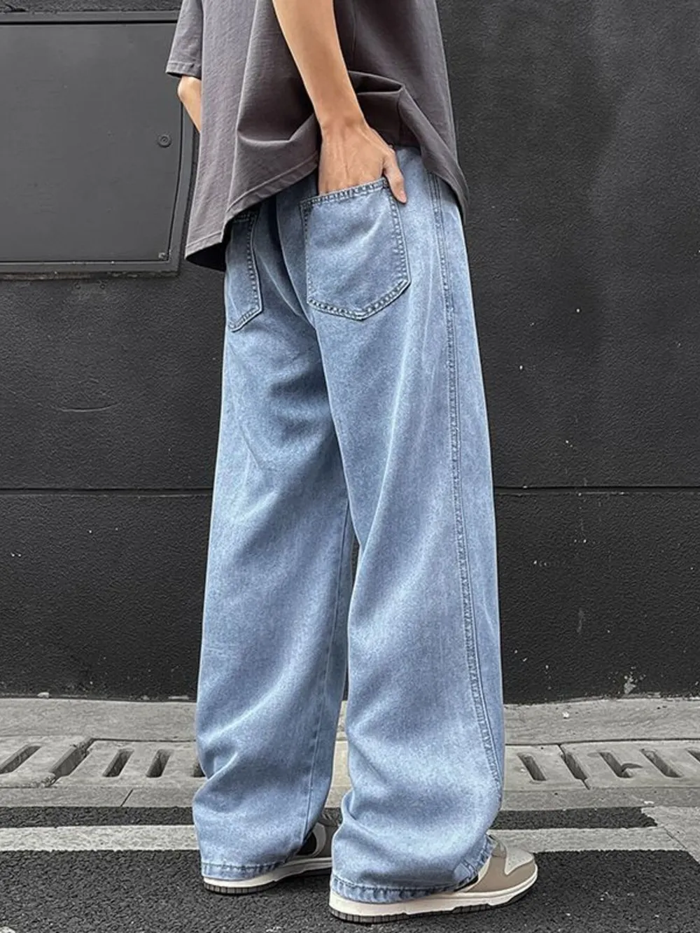 Men's Full Size Wide Leg Drawstring Jeans Plus Size, image 3