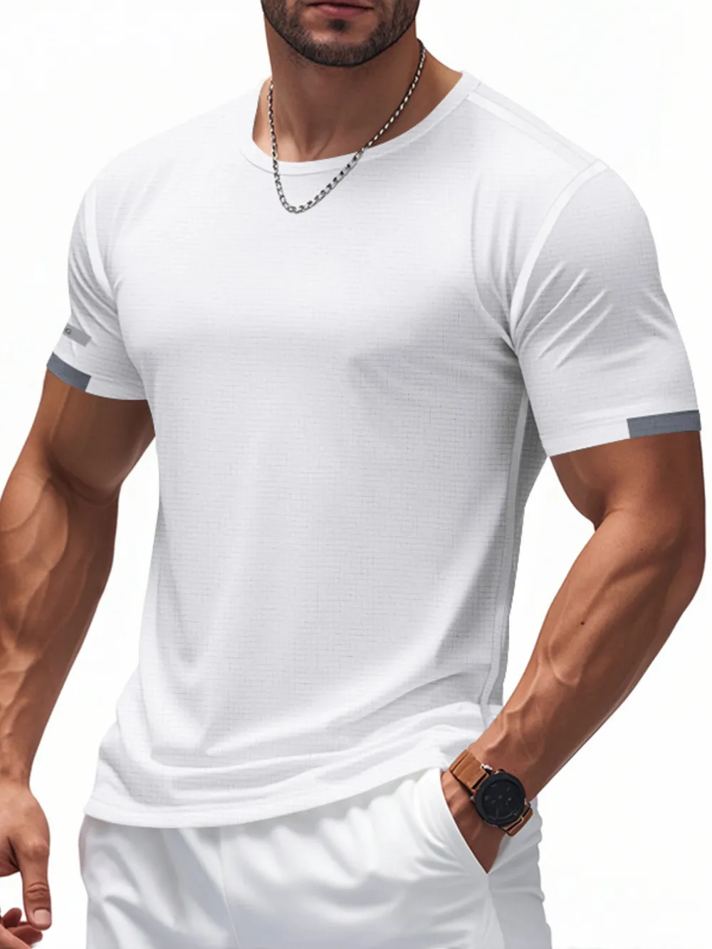 Men's Full Size Round Neck Short Sleeve T-Shirt Plus Size, image 3