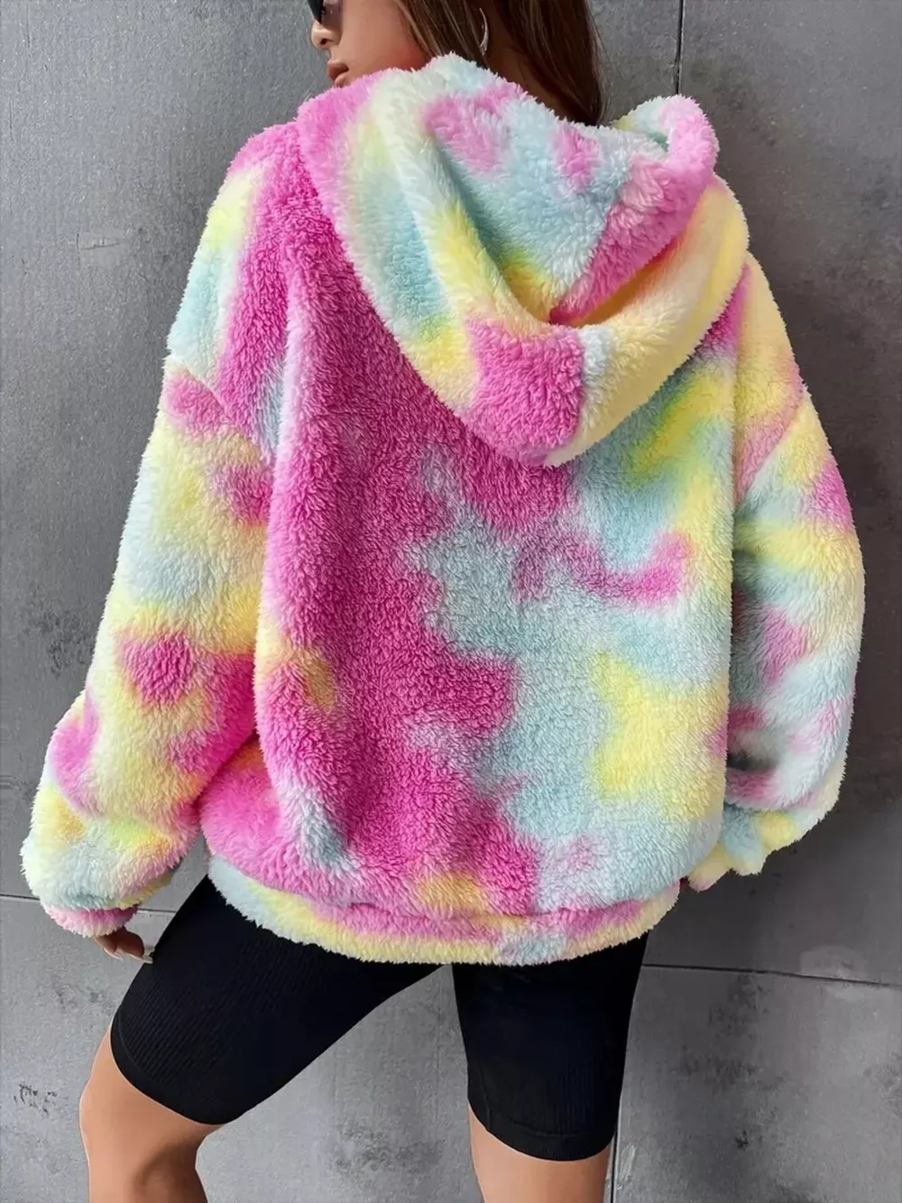 Tie-Dye Plush Fleece Hoodie, image 2