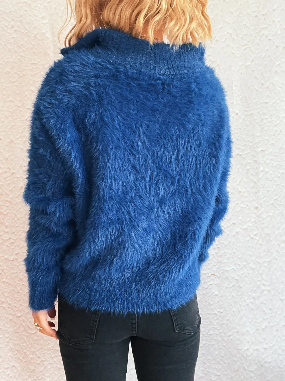 Cozy Fuzzy Half-Zip Sweater, image 8