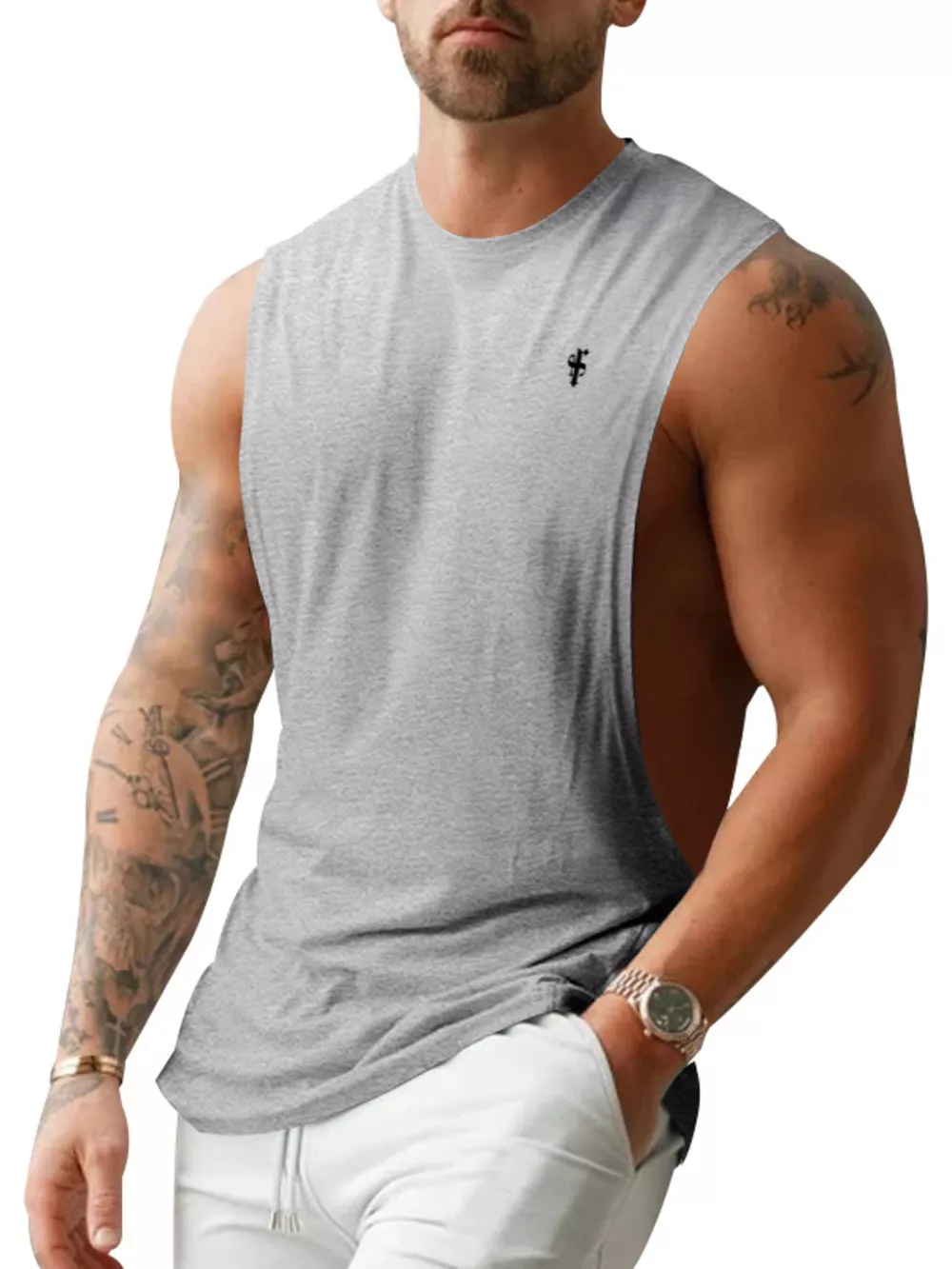 Men's Full Size Round Neck Tank Top Plus Size, image 2