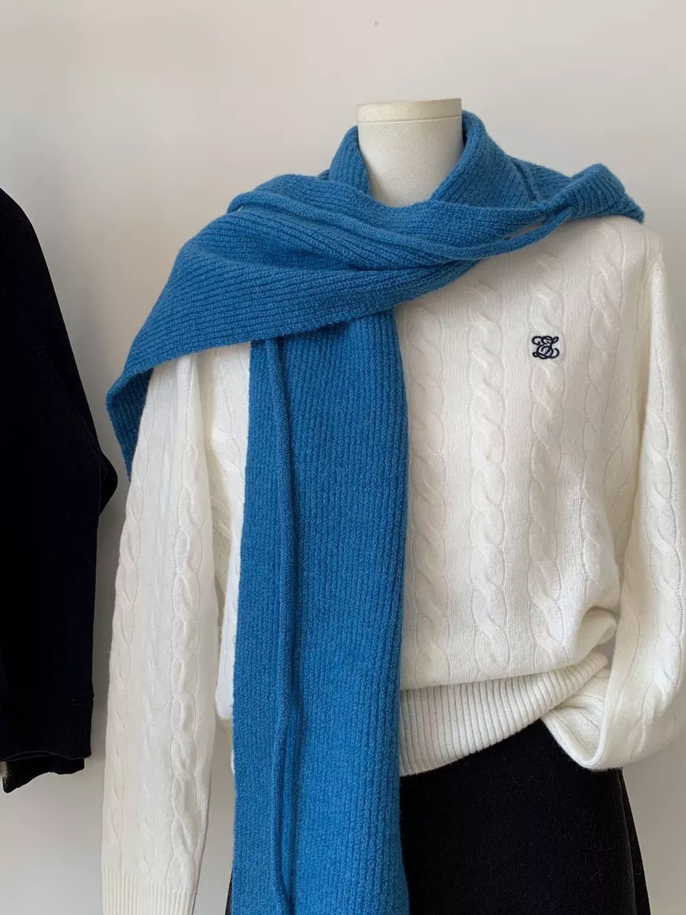 Knitted Solid Color Scarf Hat, image 4