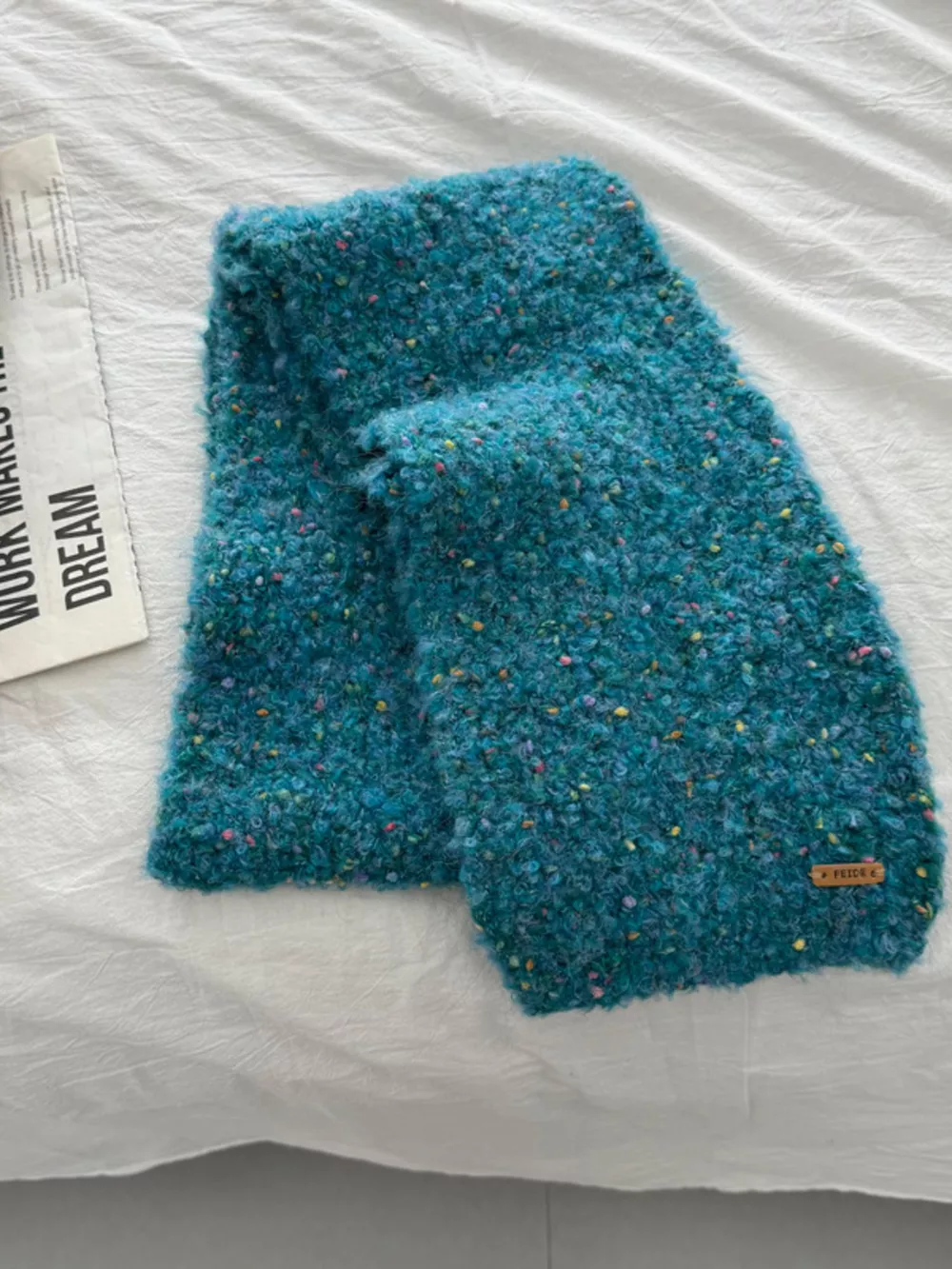 Cozy Knitted Multicolor Speckled Scarf, image 4