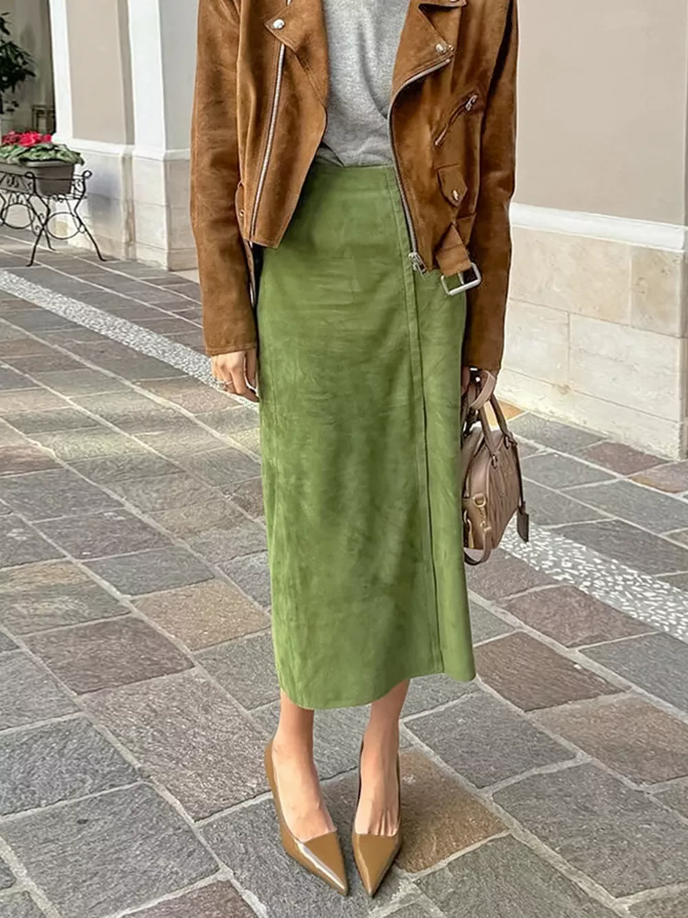 Solid Color Midi Skirt, image 2