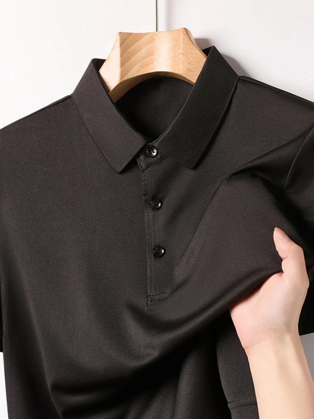 Men's Plus Size Button Detail Short Sleeve Polo, image 6