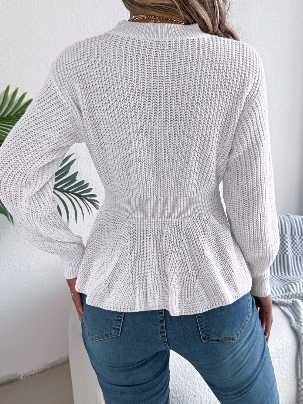 Cable Knit Peplum Sweater, image 14