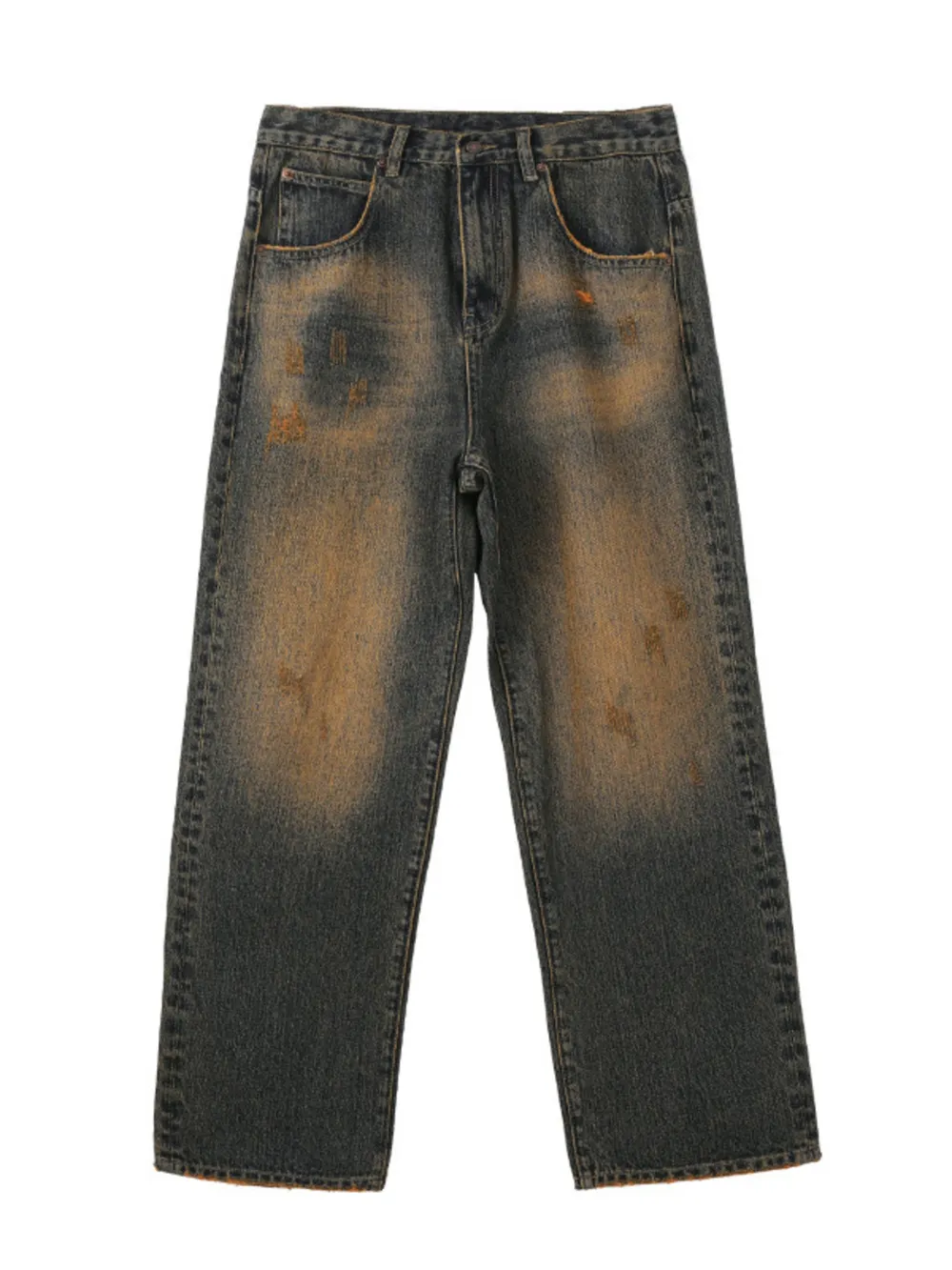 Men's Full Size Vintage Wash Loose Fit Jeans Plus Size, image 4