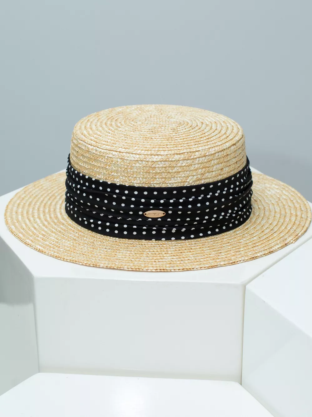Ribbon Straw Boater Hat