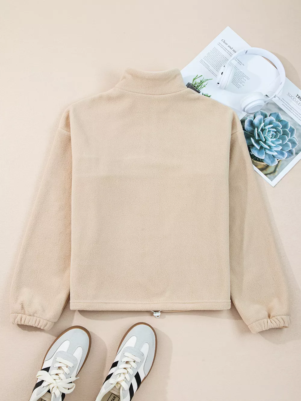 Fleece Colorblock Patchwork Zipped Neck Pullover Sweatshirt, image 7