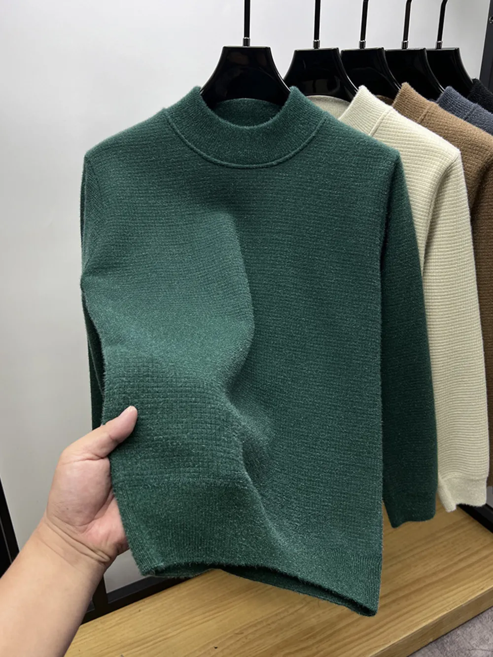 Men's Textured Long Sleeve Sweater, image 2