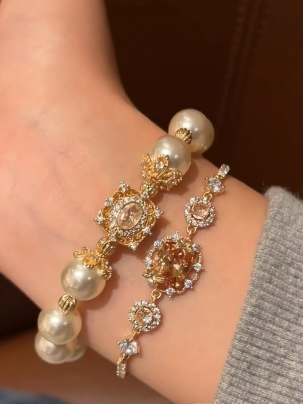 18K Gold-Plated Pearl Bracelet, image 3