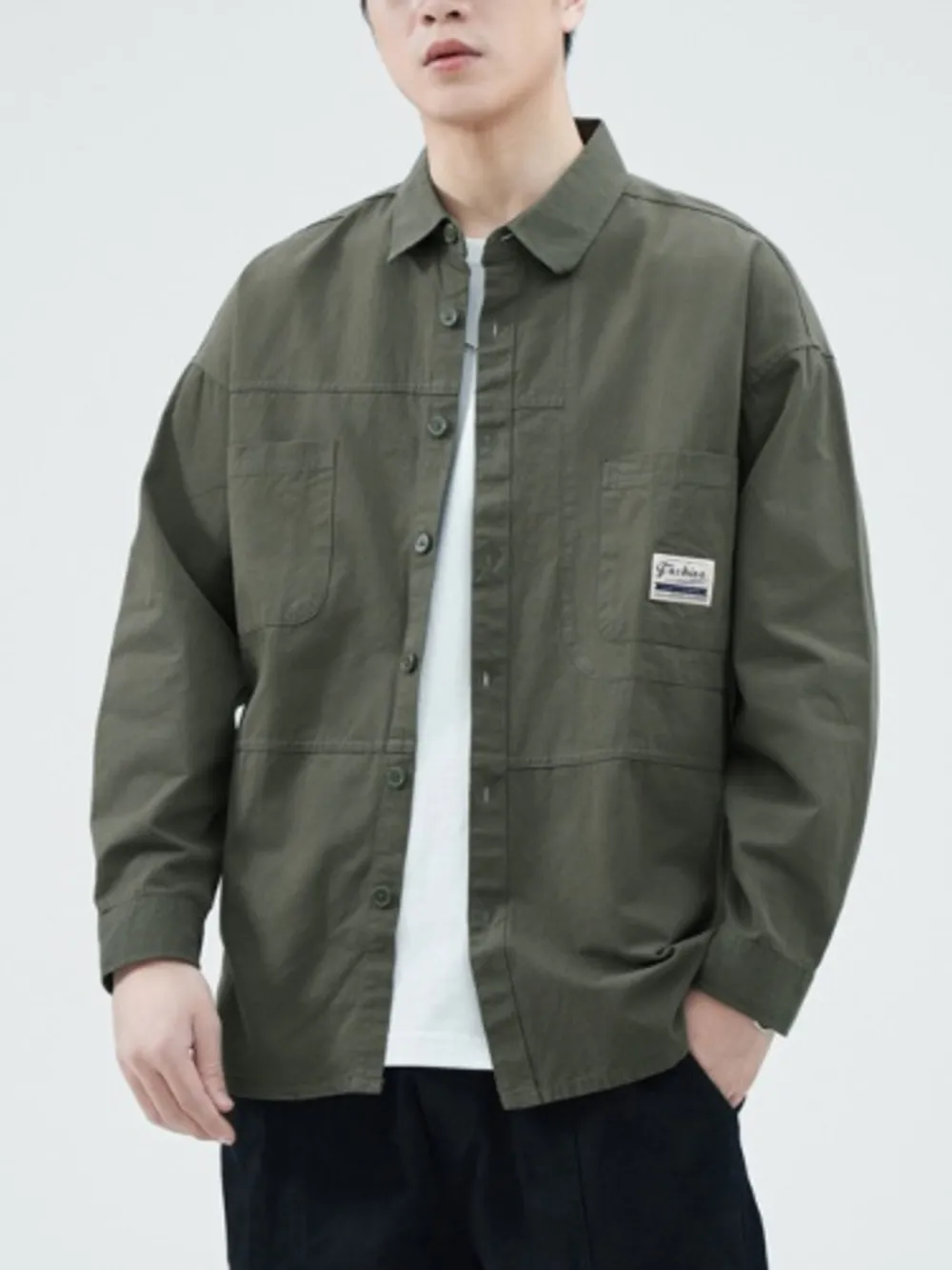 Men's Plus Size Button Up Long Sleeve Shirt, image 7