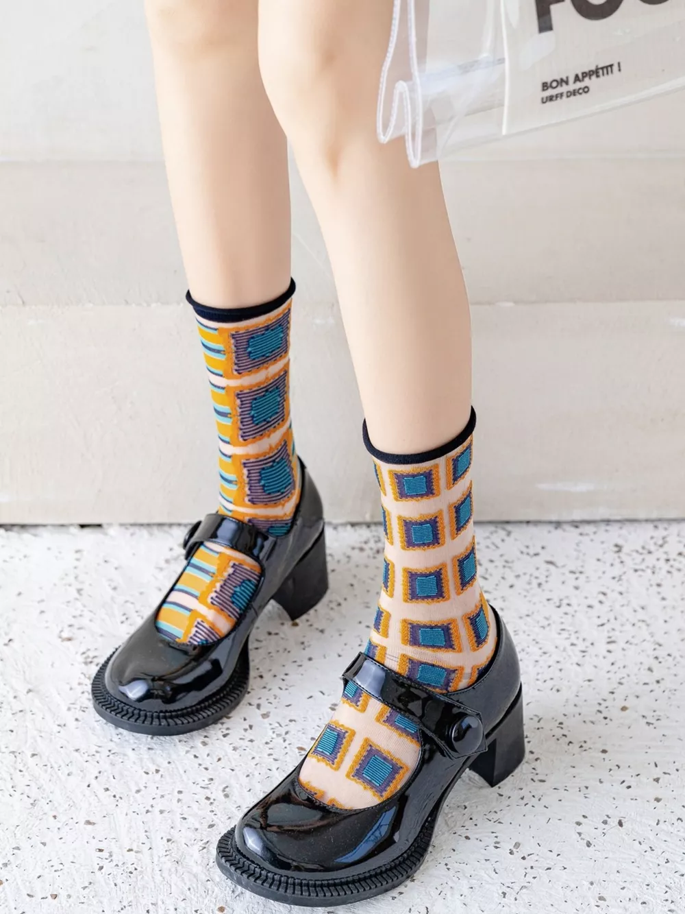 Geometric Abstract Print Socks, image 3