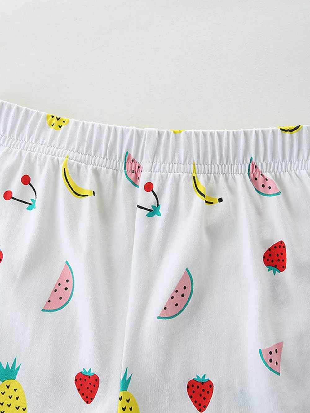 Children's Ruffled Flamingo Top and Fruit Print Shorts Set, image 3