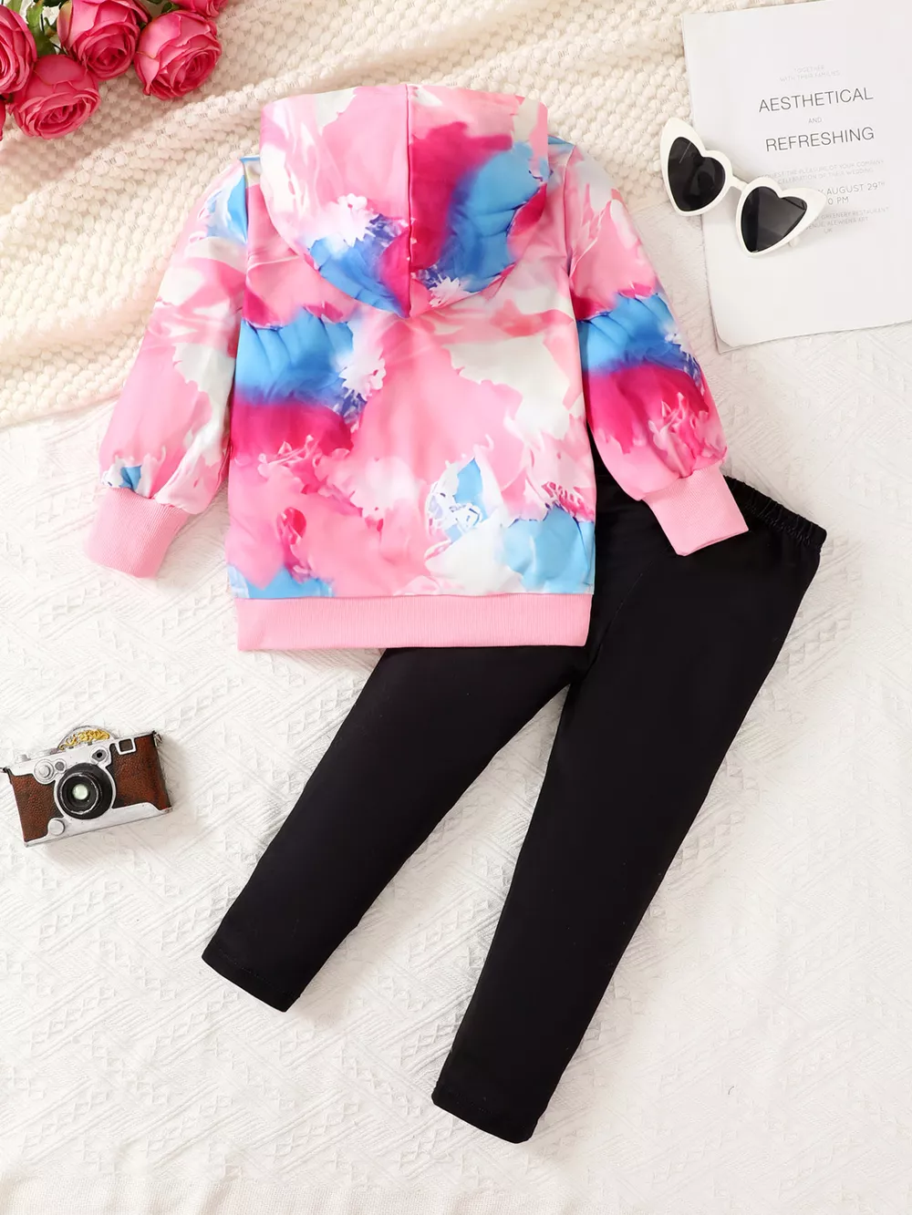 Children's Tie-Dye Graphic Hoodie & Pants Set
