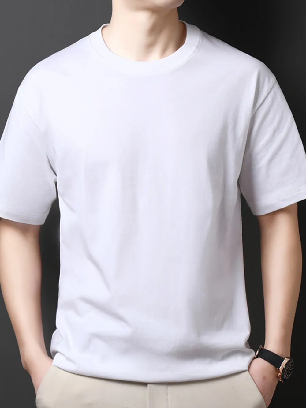 Men's Full Size Round Neck Half Sleeve T-Shirt Plus Size, image 8