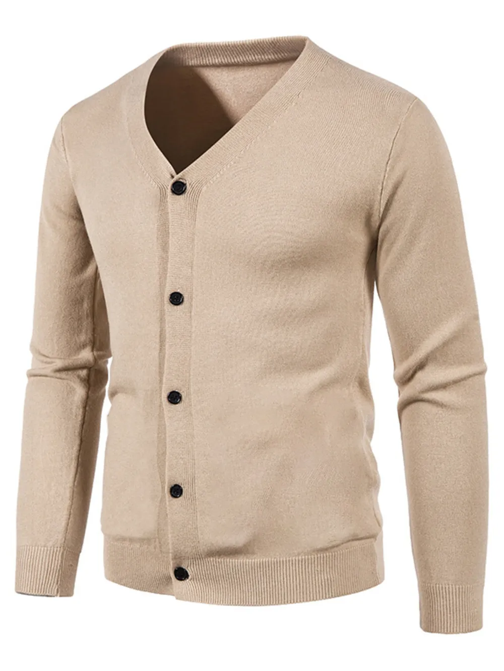Men's Plus Size Button Up Long Sleeve Cardigan, image 2