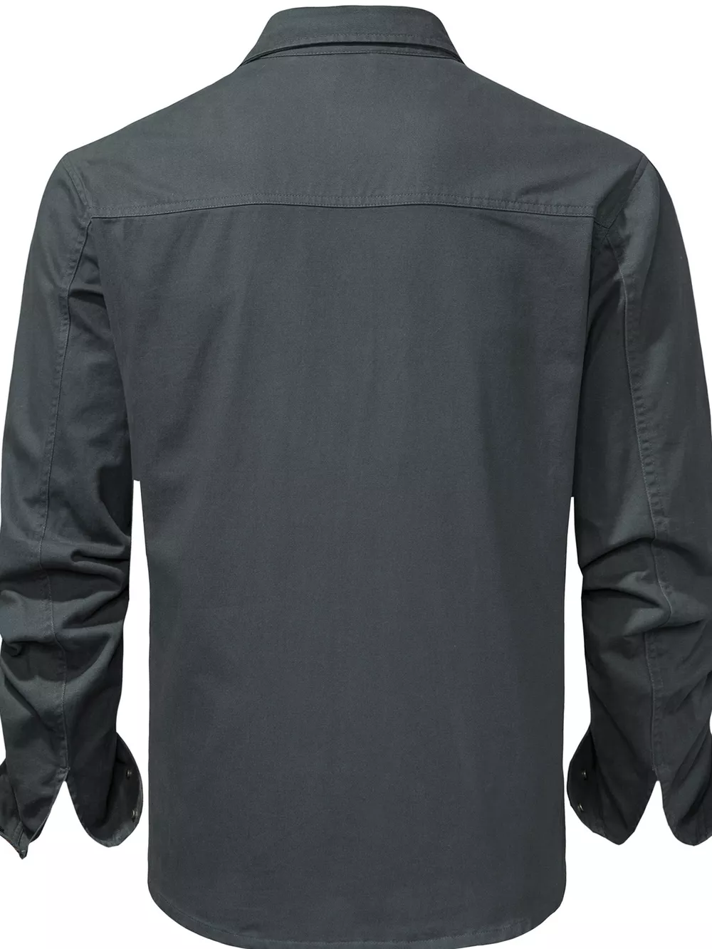 Men's Casual Long Sleeve Button-Down Shirt with Pockets, image 3