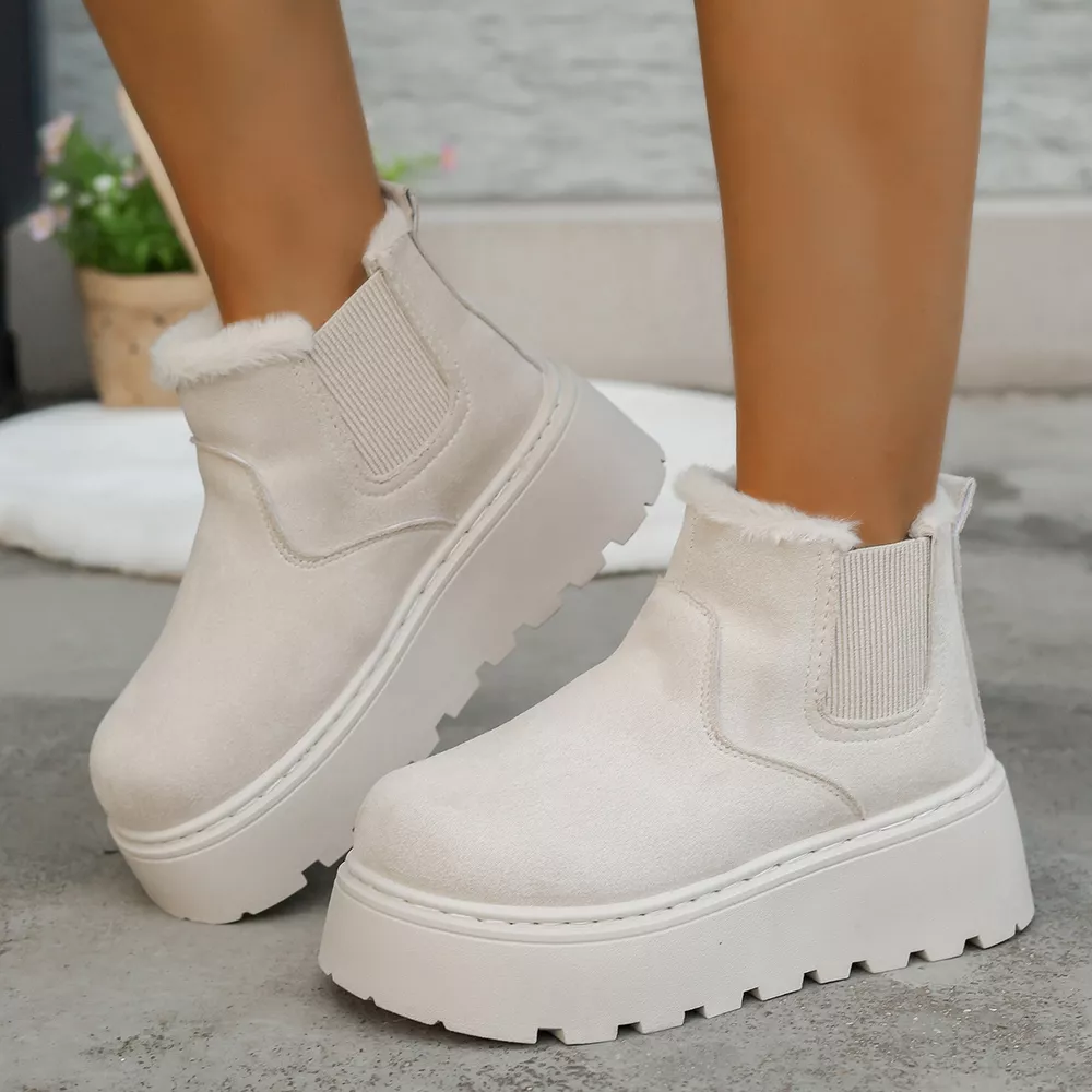 Fur Lining Platform Boots