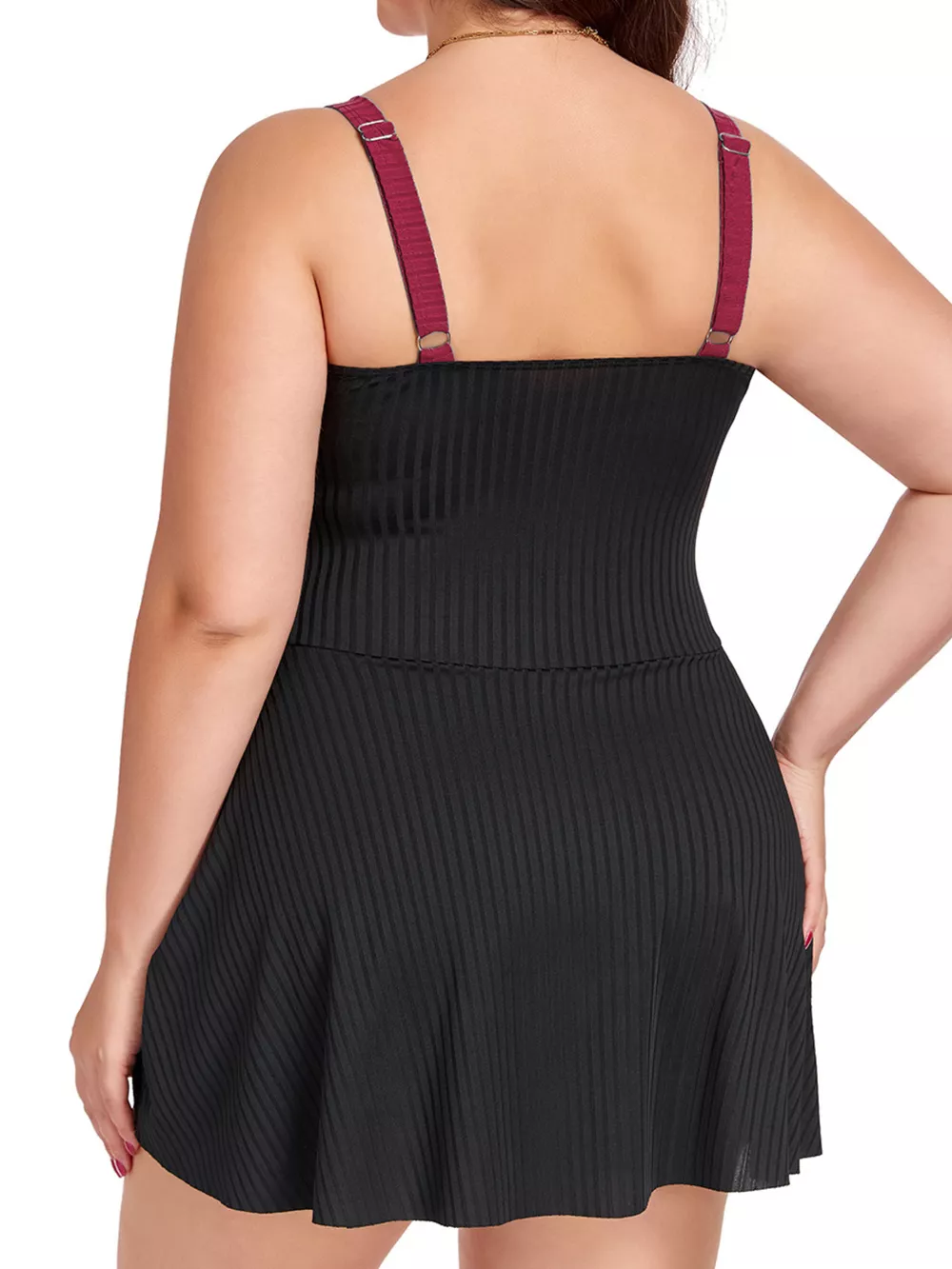 Plus Size Ruched One-Piece Swim Dress, image 4