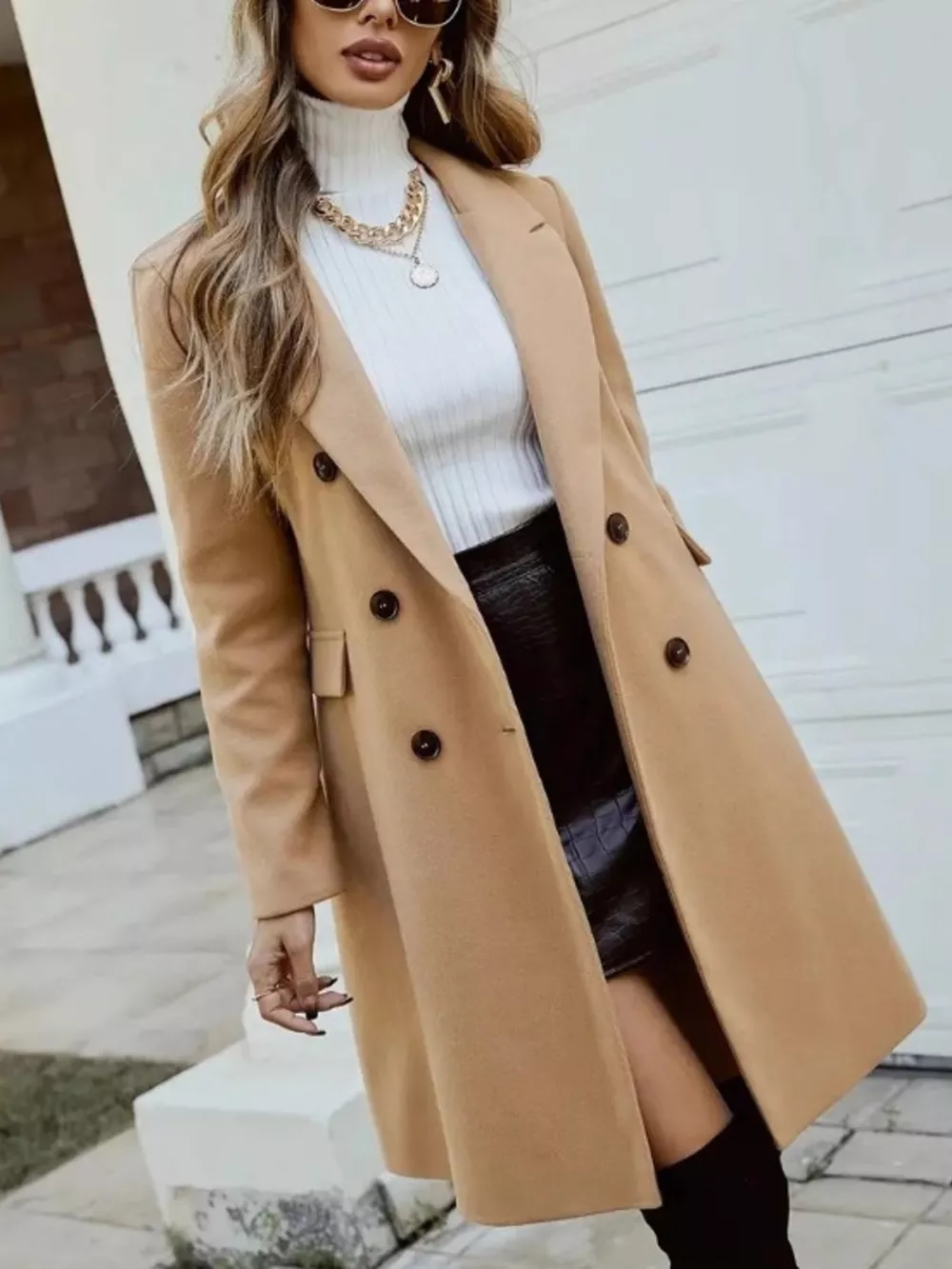Double-Breasted Longline Coat, image 4