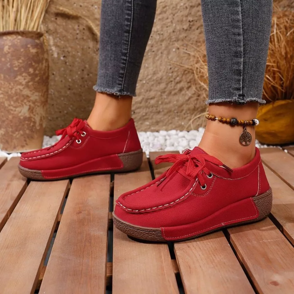 Round Toe Lace Up Sneakers, image 2