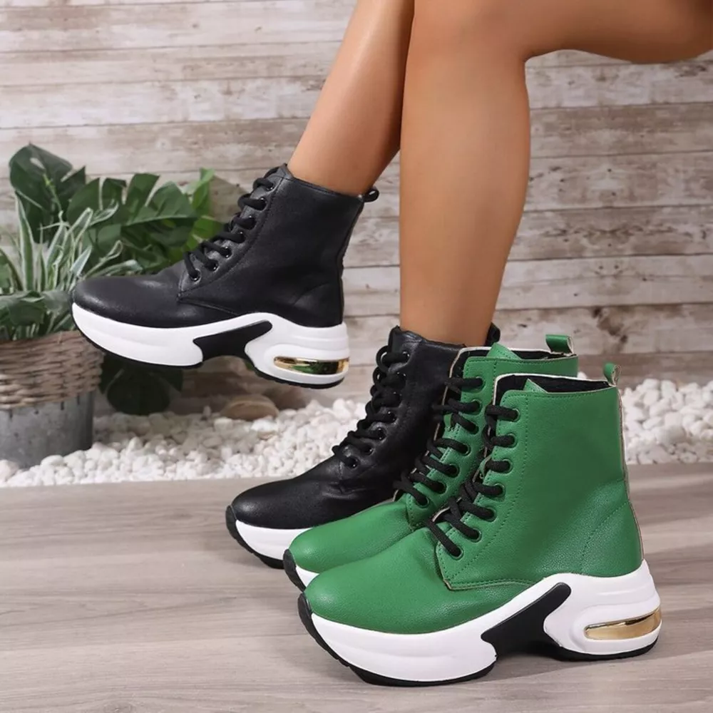 Lace Up Platform Ankle Boots, image 2