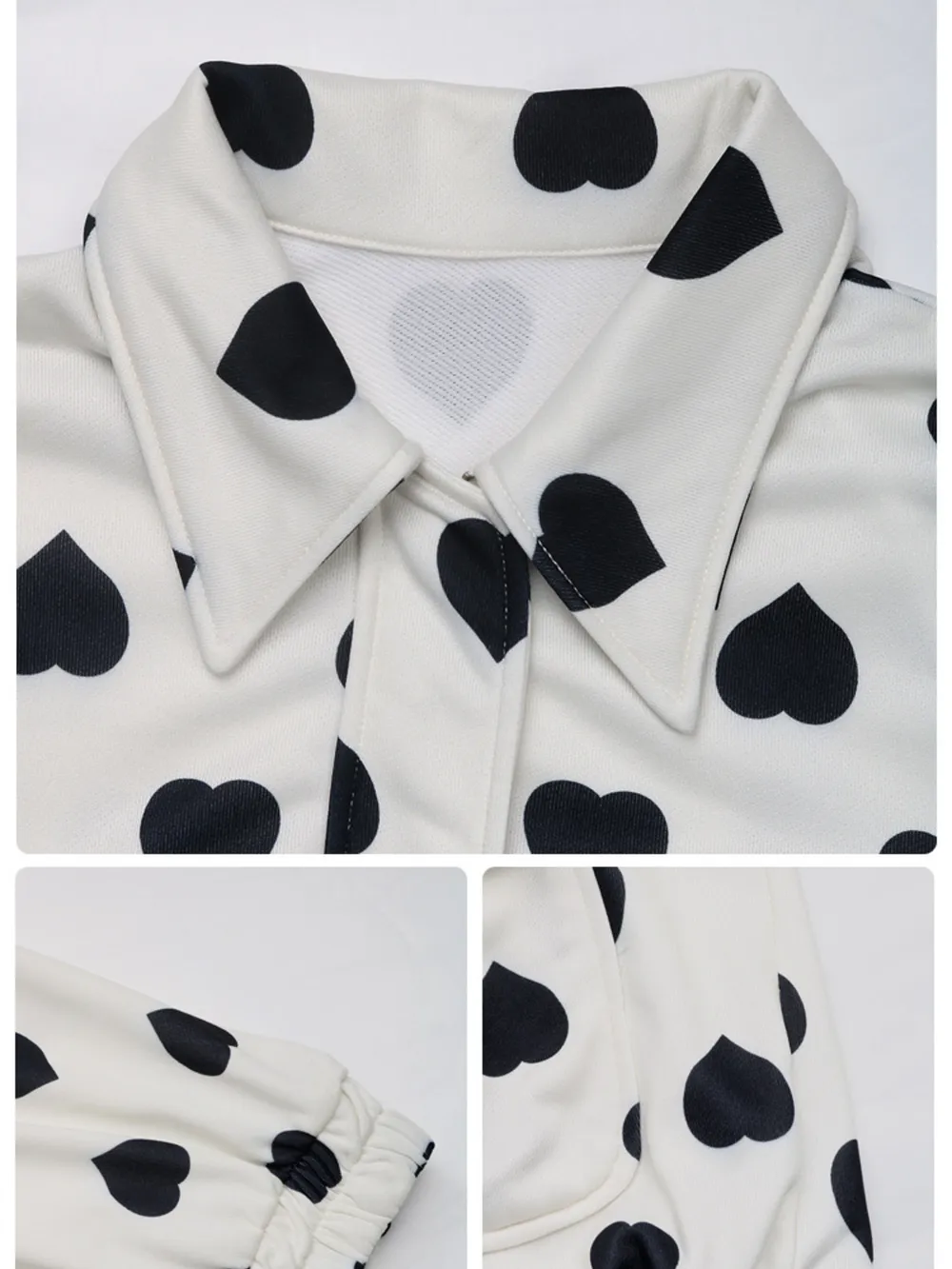Heart Print Zip Up Jacket, image 3