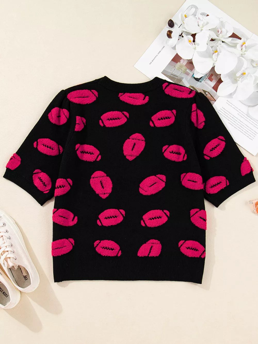 Casual Knit Short Sleeve Sweater, image 3