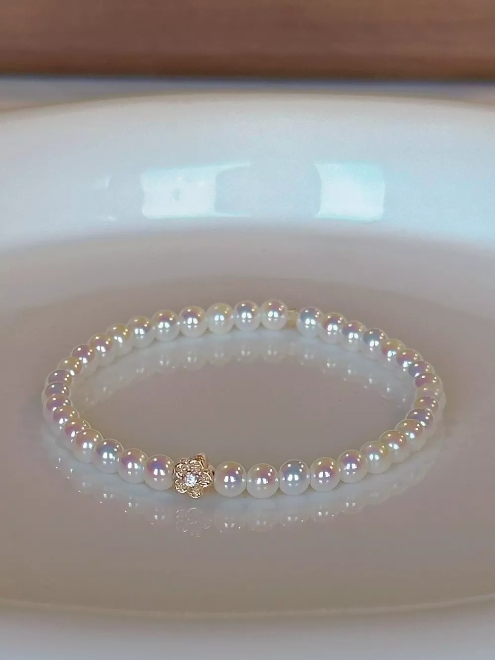 Pearl Bracelet with Floral Accent, image 6