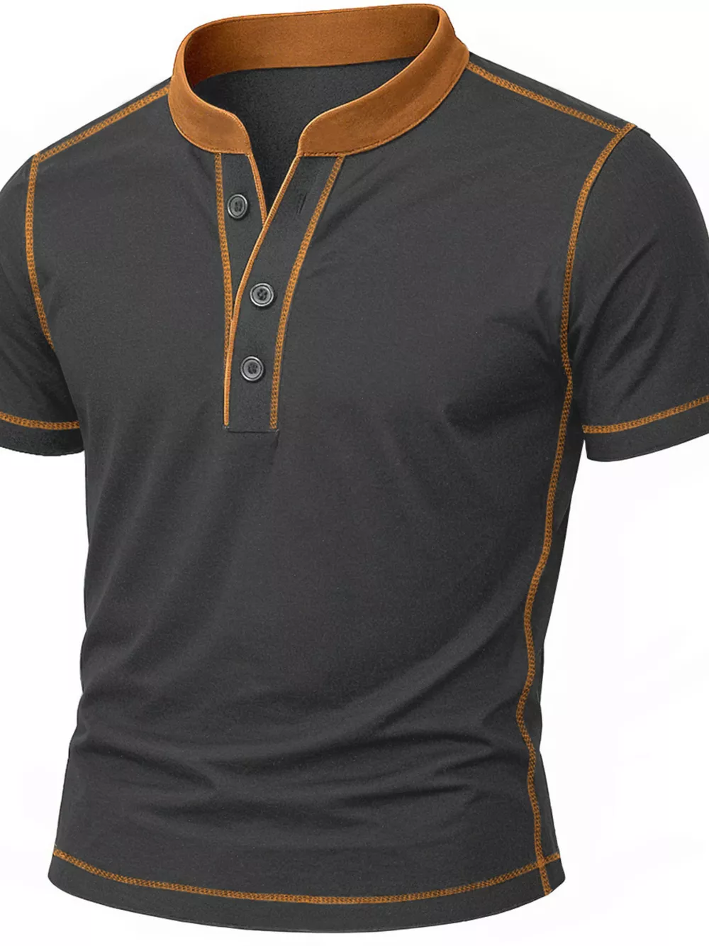 Men's Full Size Casual Button Detail Short Sleeve T-Shirt Plus Size, image 6