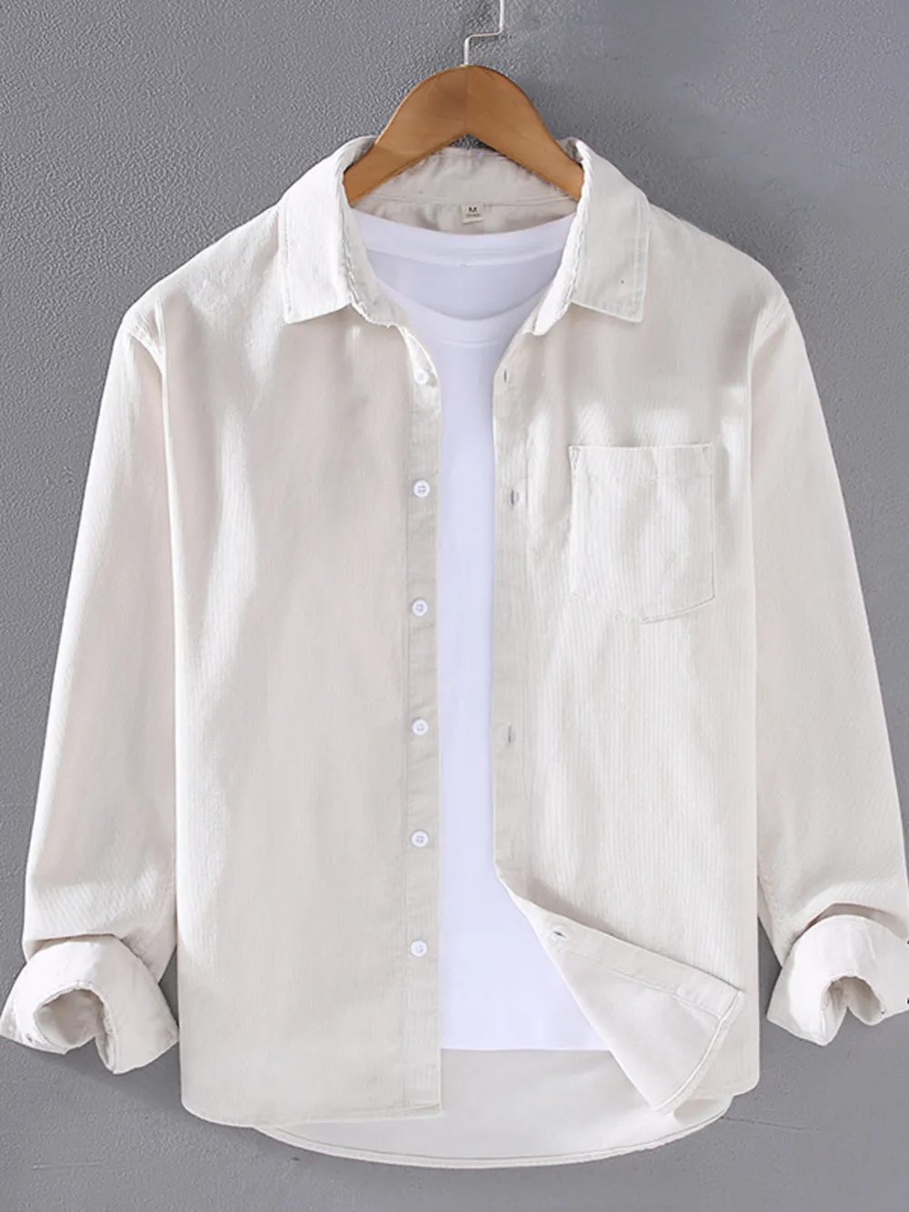 Men's Plus Size Button Up Long Sleeve Shirt, image 2