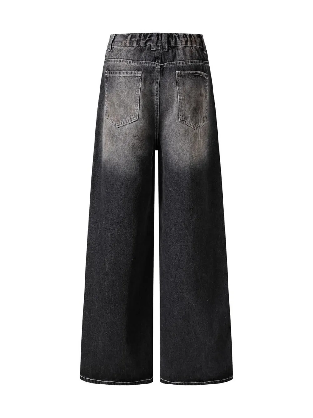 Men's Vintage Washed Wide Leg Denim Jeans, image 3
