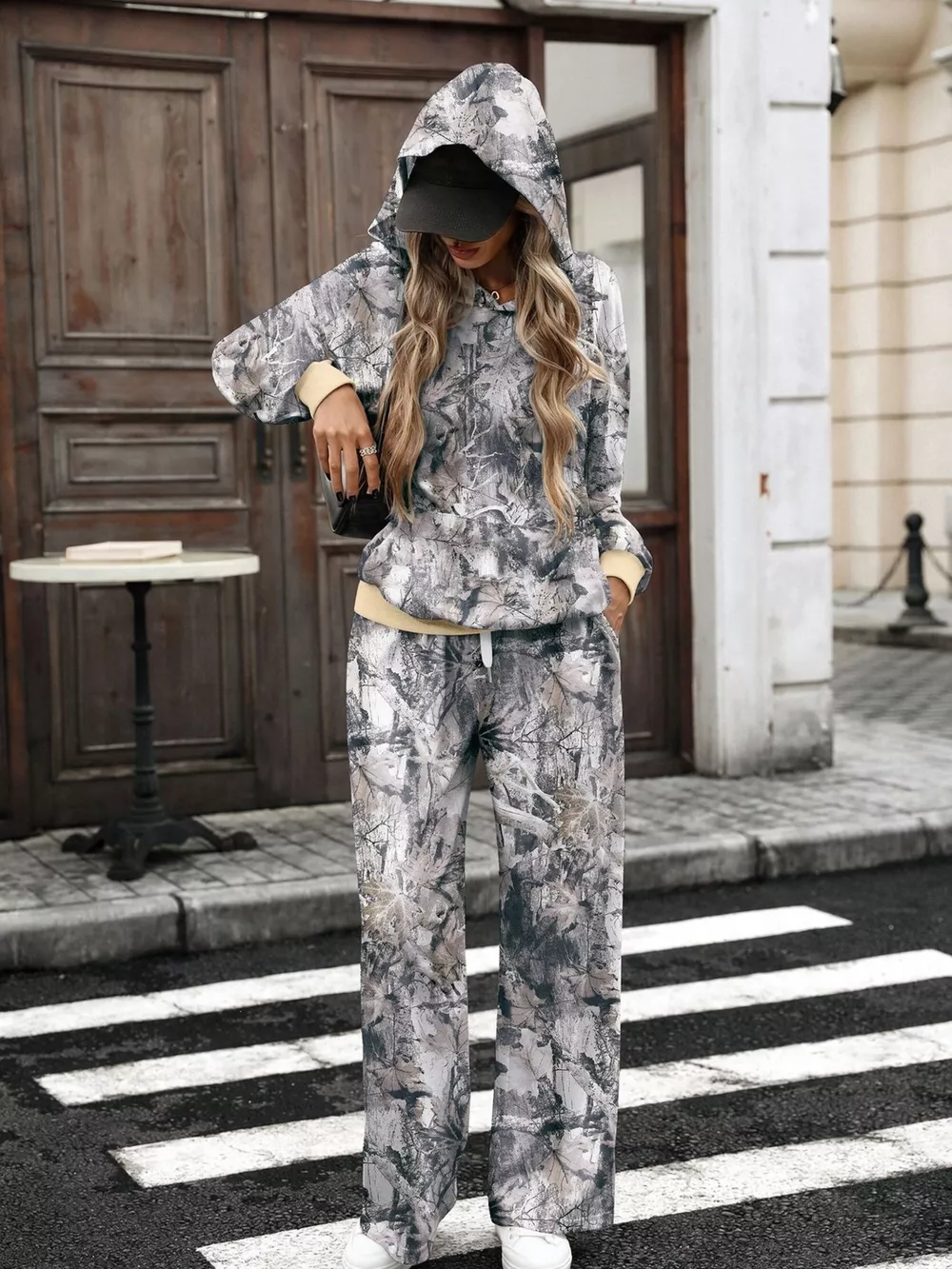 Printed Long Sleeve Hoodie and Pants Set, image 4