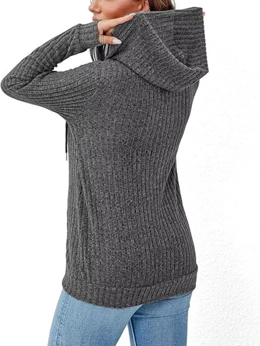 Ribbed Zip Up Hooded Outerwear, image 7