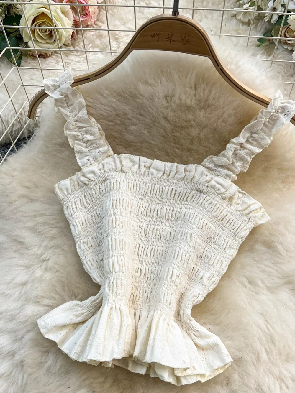 Smocked Crop Top and Hollow-Out Skirt Set, image 26