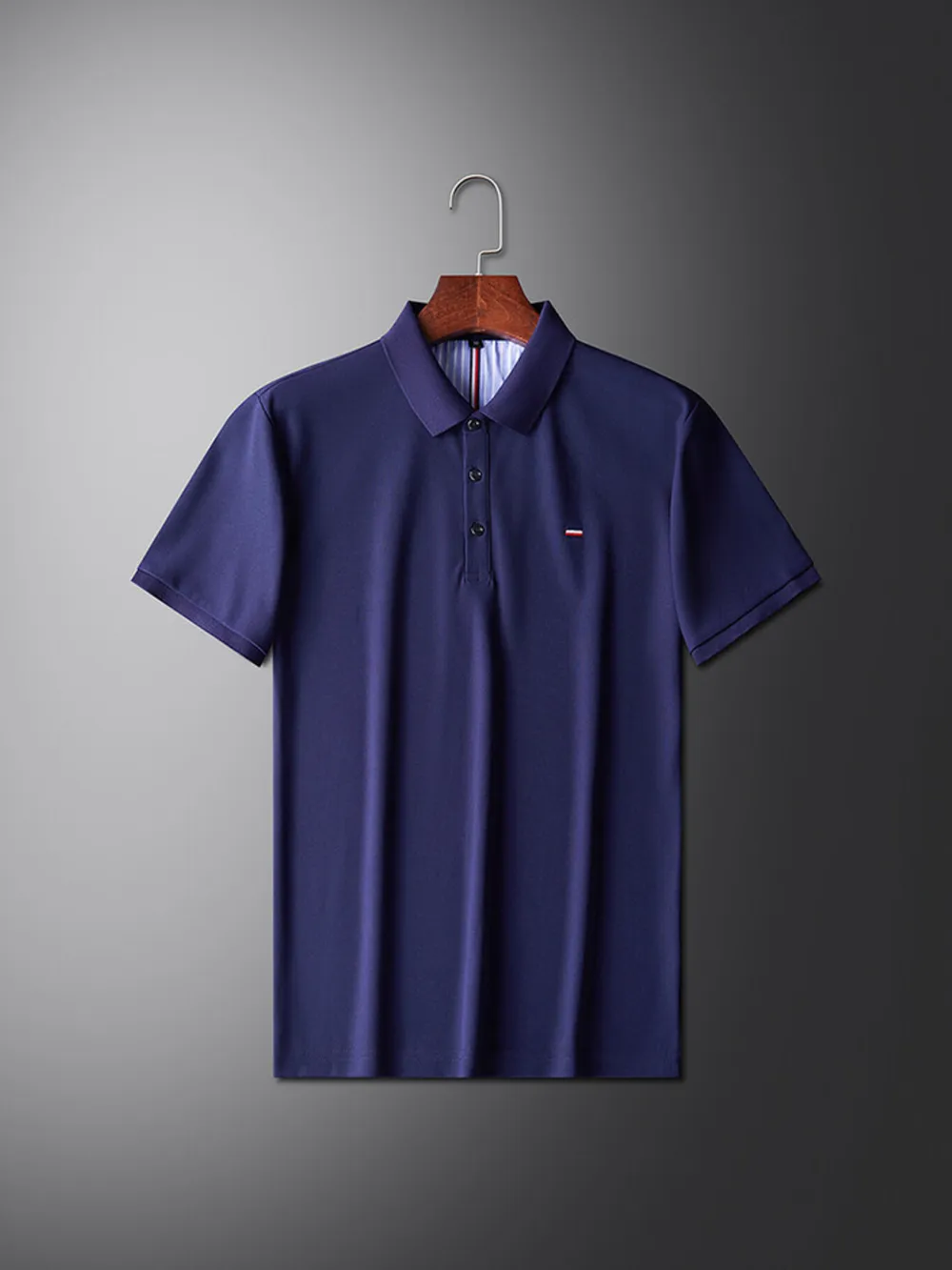Men's Plus Size Contrast Collar Trim Short Sleeve Polo, image 5