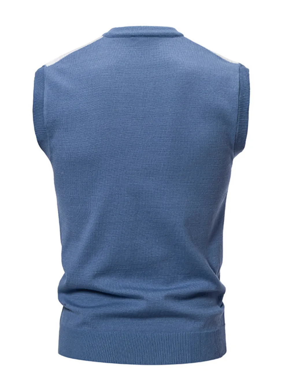 Men's Plus Size Diamond Pattern V-Neck Sweater Vest, image 7