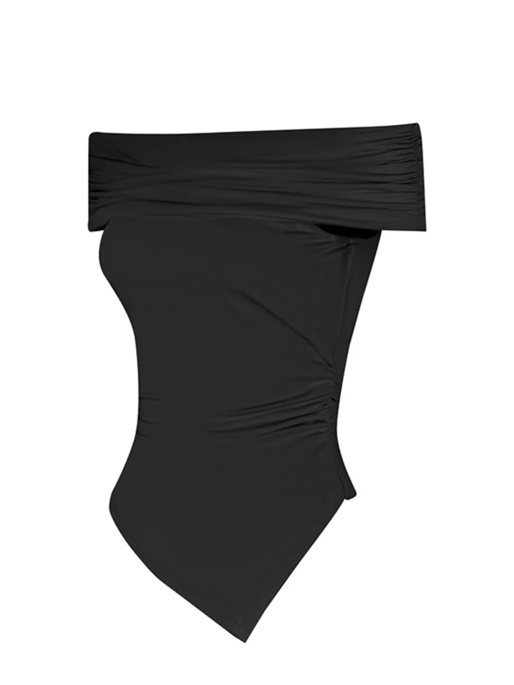 Off-Shoulder Ruched Asymmetrical Hem Top, image 3