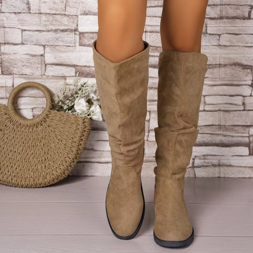 Round Toe Block Heels Boots, image 3