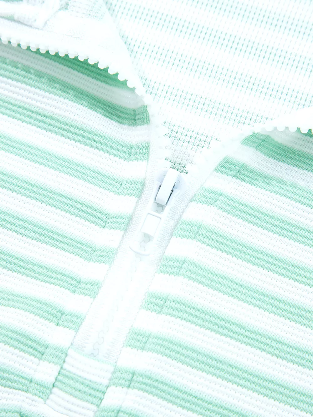 Stripe Quarter Zip Collar Long Sleeve Top, image 17
