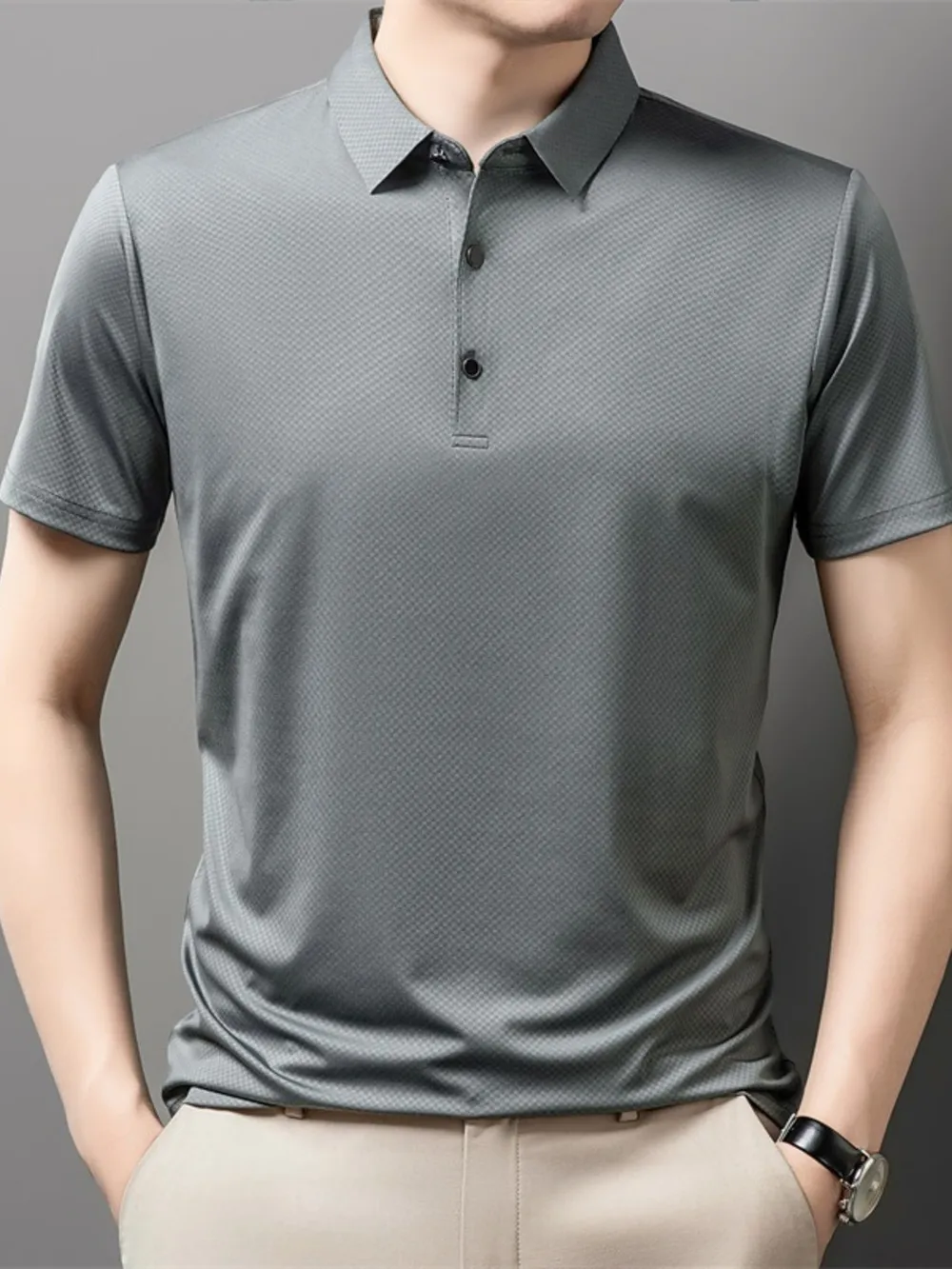 Men's Plus Size Casual Breathable Quick-Dry Polo Shirt