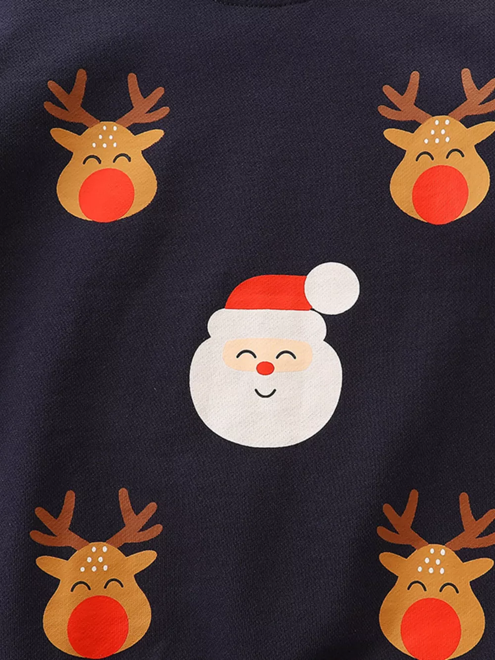 Children's Christmas Reindeer & Santa Round Neck Sweatshirt, image 3