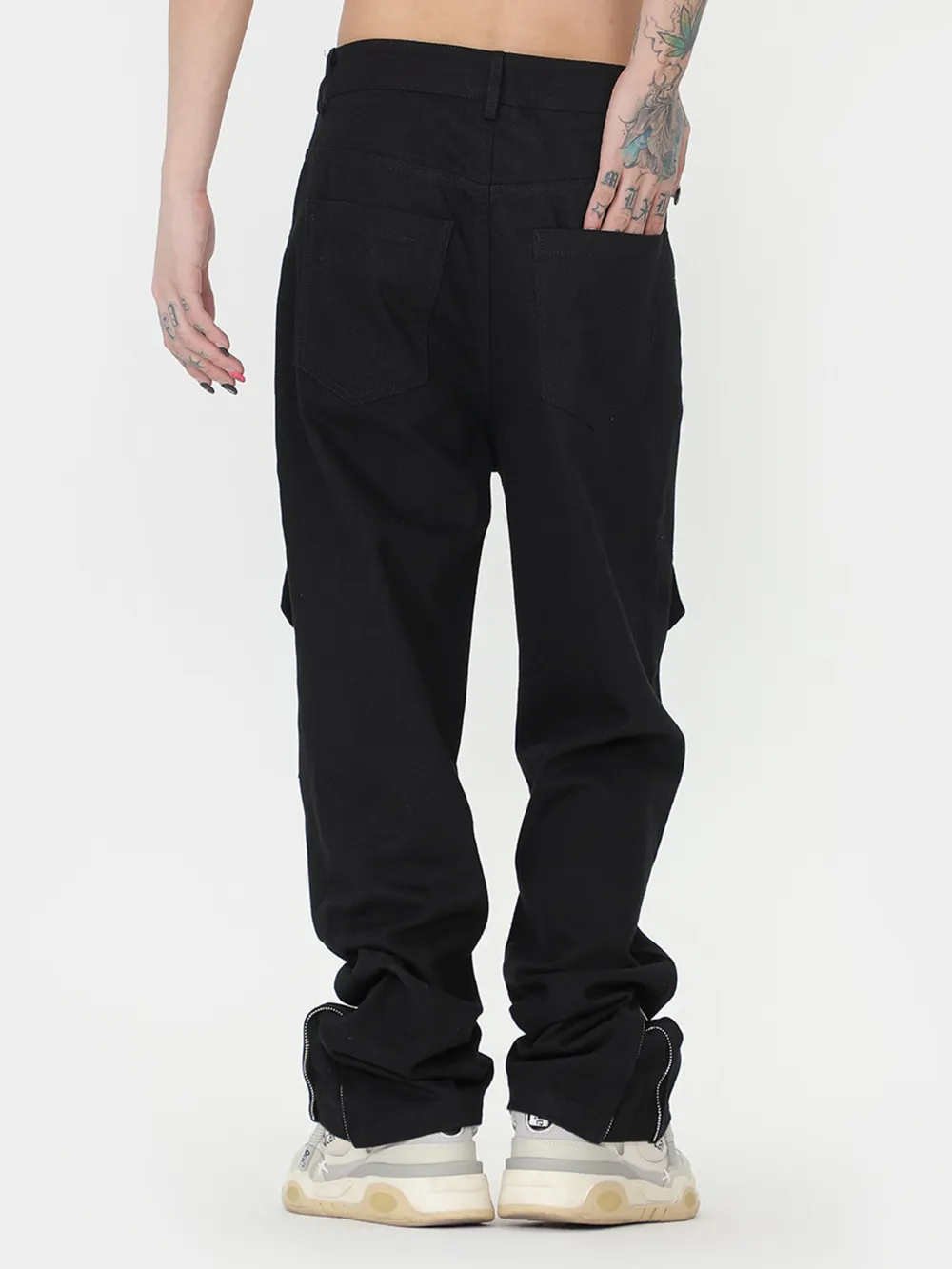 Men's Zip Detail Cargo Jeans, image 2