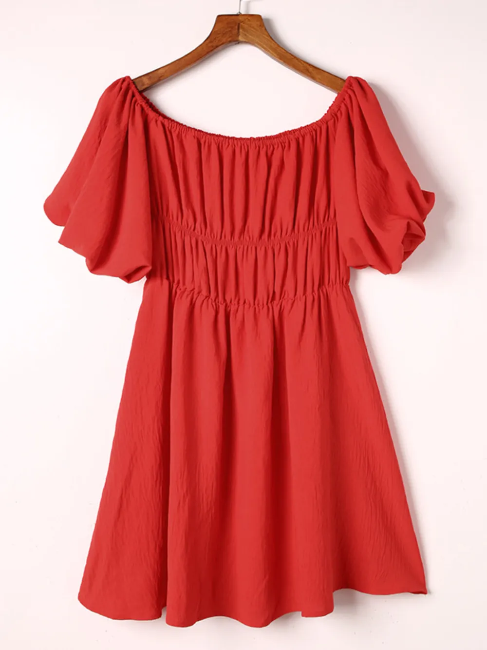 Off-Shoulder Puff Sleeve Mini Dress, image 8