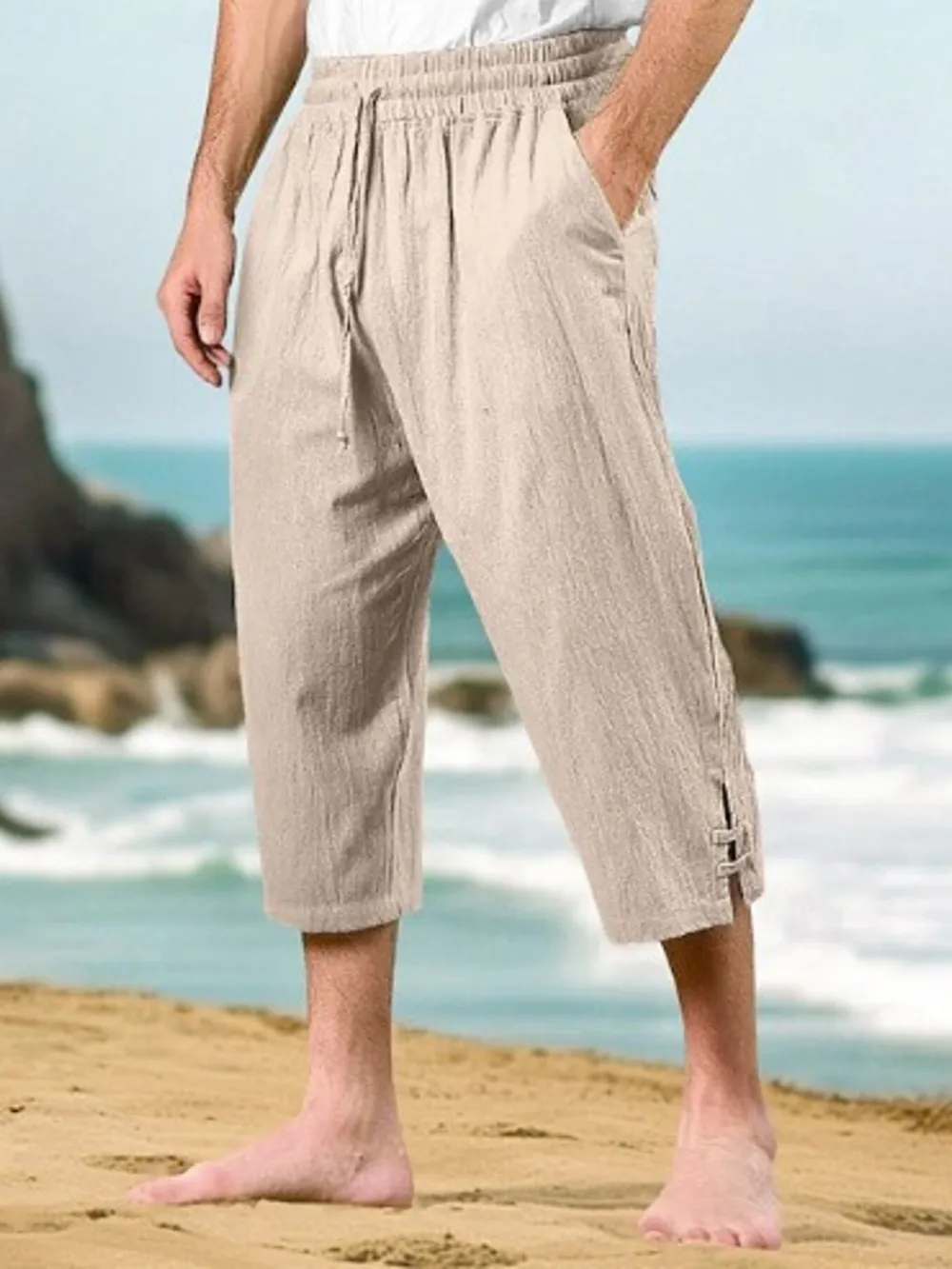 Men's Full Size Loose Fit Cropped Pants Plus Size, image 6